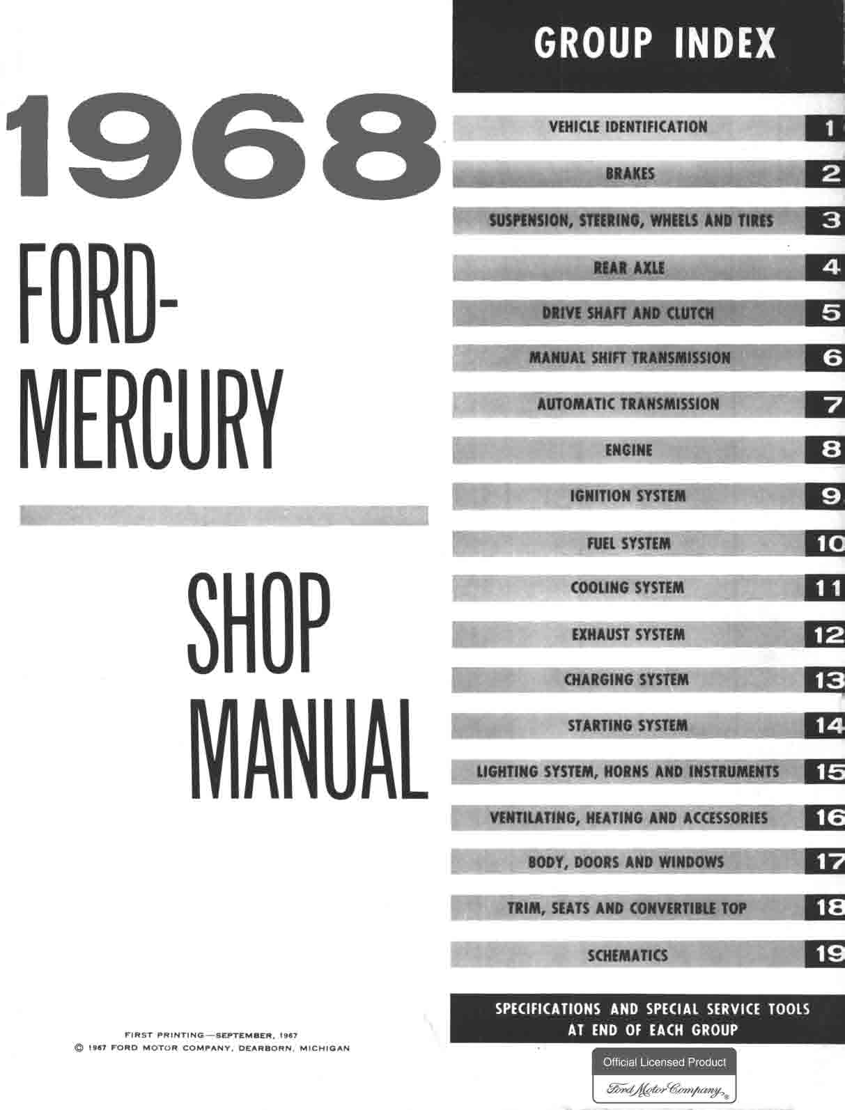 1968 Ford and Mercury Big Car Repair Manual